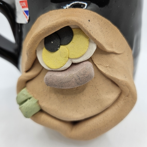Art Pottery Ugly Funny Face Toothy Mug Cup Handmade Stoneware Anthropomorphic - Picture 2 of 8